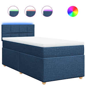 Box spring postel s matrací modrá 80x200 cm textil - obrázek 2