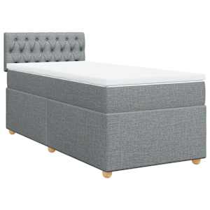Box spring postel s matrací světle šedá 80 x 200 cm textil - obrázek 3