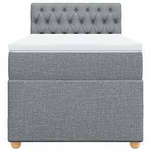 Box spring postel s matrací světle šedá 80 x 200 cm textil - obrázek 6