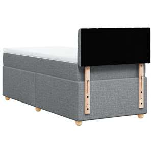 Box spring postel s matrací světle šedá 80 x 200 cm textil - obrázek 8