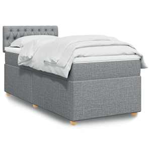 Box spring postel s matrací světle šedá 80 x 200 cm textil - obrázek 1