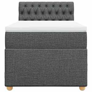 Box spring postel s matrací tmavě šedá 80 x 200 cm textil - obrázek 6
