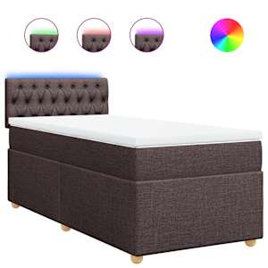 Box spring postel s matrací tmavě hnědá 80x200 cm textil - obrázek 2