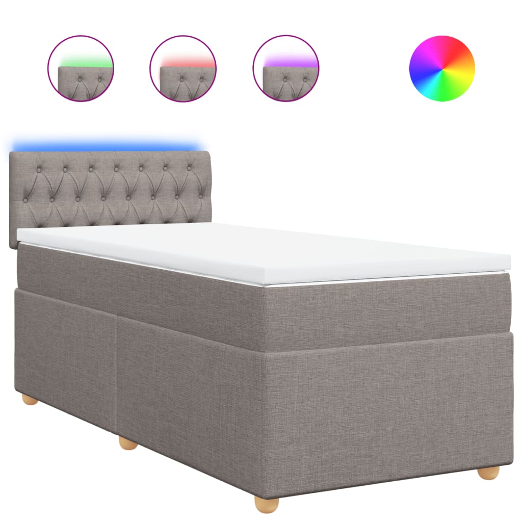vidaXL Box spring postelja z vzmetnico taupe 80x200 cm blago-image-8721102737008