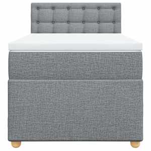 Box spring postel s matrací světle šedá 80 x 200 cm textil - obrázek 6