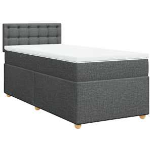Box spring postel s matrací tmavě šedá 80 x 200 cm textil - obrázek 3