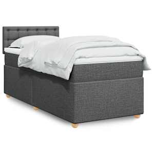 Box spring postel s matrací tmavě šedá 80 x 200 cm textil - obrázek 1