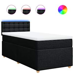 Box spring postel s matrací černá 80 x 200 cm textil - obrázek 2