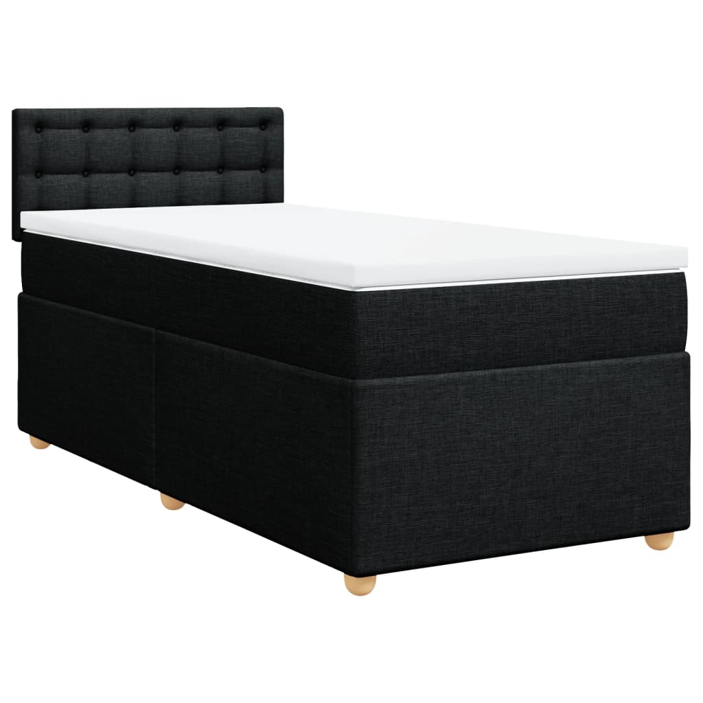 vidaXL Boxspring met matras stof zwart 80x200 cm afbeelding