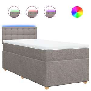 Box spring postel s matrací taupe 80x200 cm textil - obrázek 2