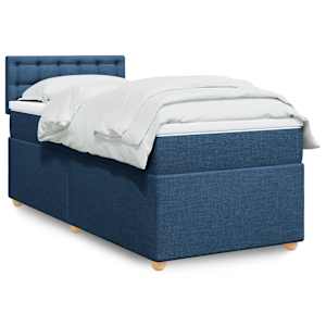 Box spring postel s matrací modrá 80x200 cm textil - obrázek 1