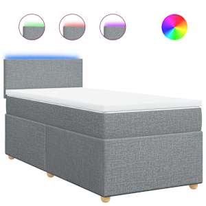Box spring postel s matrací světle šedá 90x190 cm textil - obrázek 2