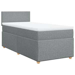 Box spring postel s matrací světle šedá 90x190 cm textil - obrázek 3