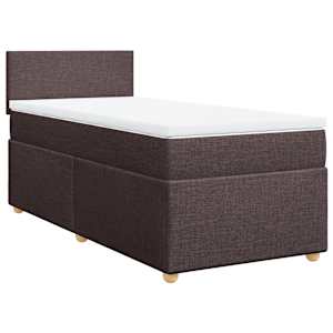 Box spring postel s matrací tmavě hnědá 90x190 cm textil - obrázek 3