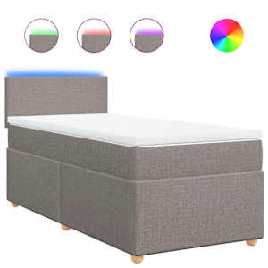 Box spring postel s matrací taupe 90x190 cm textil - obrázek 2