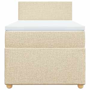 Box spring postel s matrací krémová 90x190 cm textil - obrázek 6