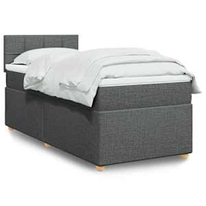 Box spring postel s matrací tmavě šedá 90x190 cm textil - obrázek 1