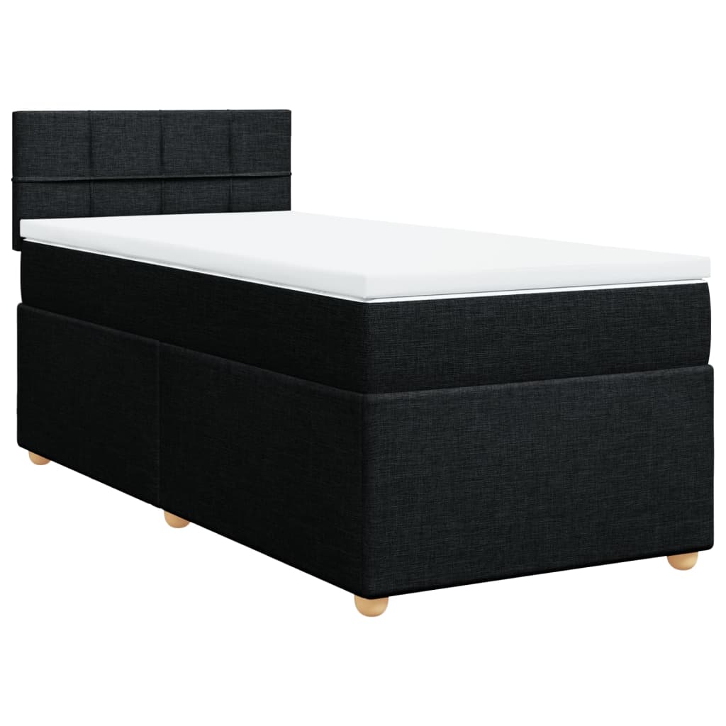 vidaXL Boxspring met matras stof zwart 90x190 cm afbeelding