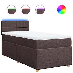 Box spring postel s matrací tmavě hnědá 90x190 cm textil - obrázek 2