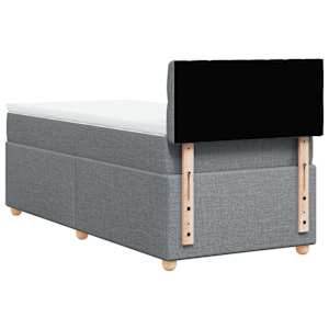 Box spring postel s matrací světle šedá 90x190 cm textil - obrázek 8