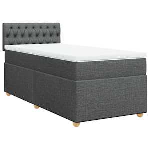 Box spring postel s matrací tmavě šedá 90x190 cm textil - obrázek 3