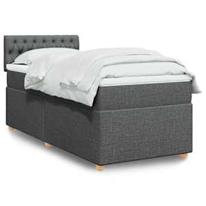 Box spring postel s matrací tmavě šedá 90x190 cm textil - obrázek 1