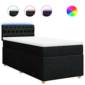 Box spring postel s matrací černá 90x190 cm textil - obrázek 2