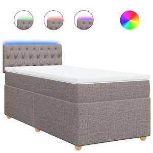 Box spring postel s matrací taupe 90x190 cm textil - obrázek 2