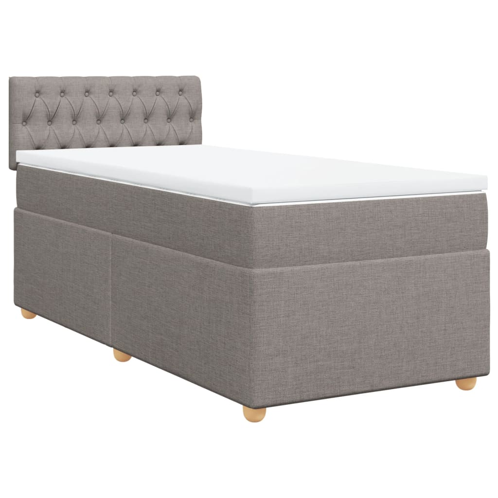 vidaXL Boxspring met matras stof taupe 90x190 cm afbeelding