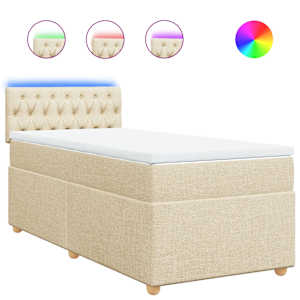 Box spring postel s matrací krémová 90x190 cm textil - obrázek 2