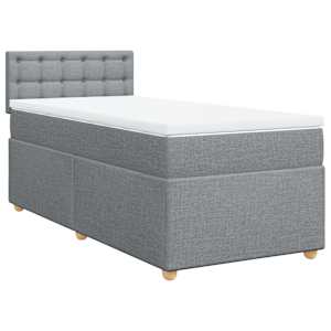 Box spring postel s matrací světle šedá 90x190 cm textil - obrázek 3