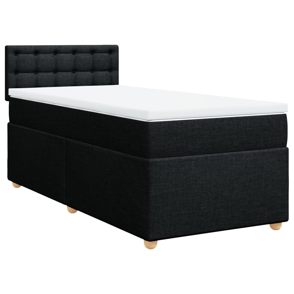 vidaXL Boxspring met matras stof zwart 90x190 cm afbeelding