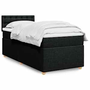 Box spring postel s matrací černá 90x190 cm textil - obrázek 1