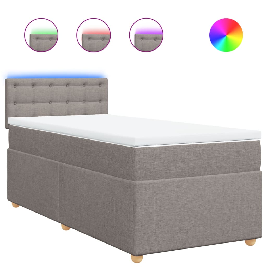 vidaXL Box spring postel s matrací taupe 90x190 cm textil