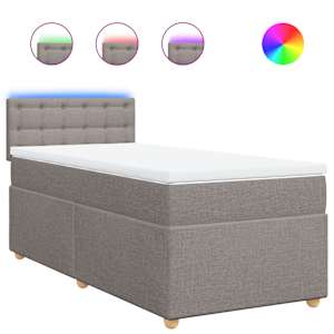 Box spring postel s matrací taupe 90x190 cm textil - obrázek 2