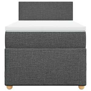 Box spring postel s matrací tmavě šedá 90x200 cm textil - obrázek 6