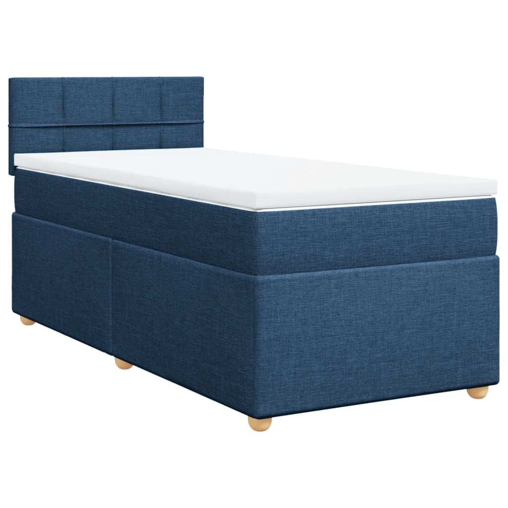 Thumbnail - vidaXL Boxspringbett mit Matratze Blau 90x200 cm Stoff