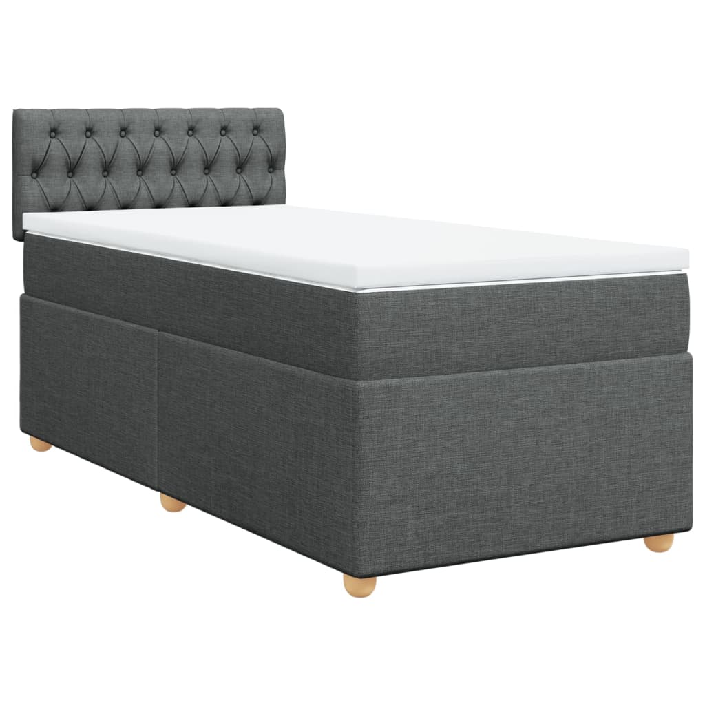 vidaXL Boxspring posteľ s matracom tmavosivá 90x200 cm látka