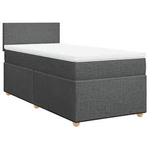 Box spring postel s matrací tmavě šedá 100 x 200 cm textil - obrázek 3