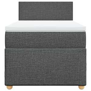 Box spring postel s matrací tmavě šedá 100 x 200 cm textil - obrázek 6