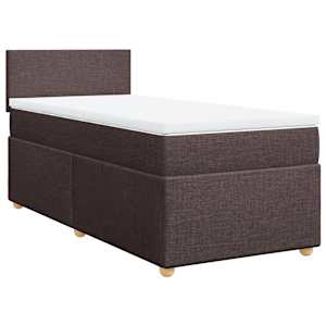 Box spring postel s matrací tmavě hnědá 100 x 200 cm textil - obrázek 3