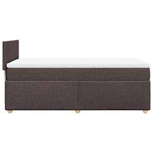 Box spring postel s matrací tmavě hnědá 100 x 200 cm textil - obrázek 7