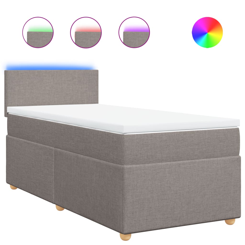vidaXL Box spring postel s matrací taupe 100 x 200 cm textil