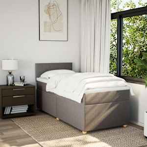 Box spring postel s matrací taupe 100 x 200 cm textil - obrázek 4