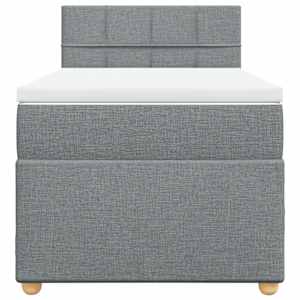 Box spring postel s matrací světle šedý 100 x 200 cm textil - obrázek 6