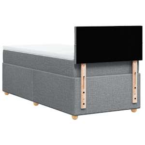 Box spring postel s matrací světle šedý 100 x 200 cm textil - obrázek 8