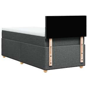 Box spring postel s matrací tmavě šedá 100 x 200 cm textil - obrázek 8