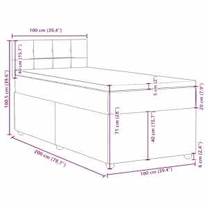 Box spring postel s matrací černá 100 x 200 cm textil - obrázek 18
