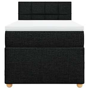 Box spring postel s matrací černá 100 x 200 cm textil - obrázek 6