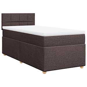 Box spring postel s matrací tmavě hnědá 100 x 200 cm textil - obrázek 3
